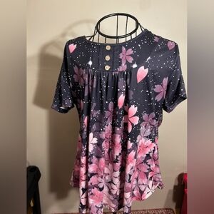 size extra large womens pretty shirt top t blouse casual dress pink purple
